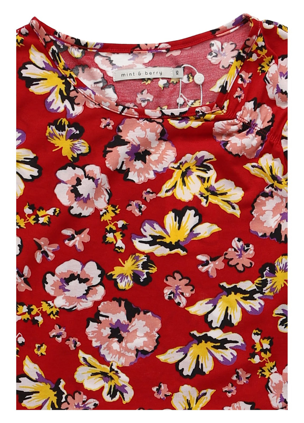 Червона кежуал сукня кльош MINT&BERRY з квітковим принтом