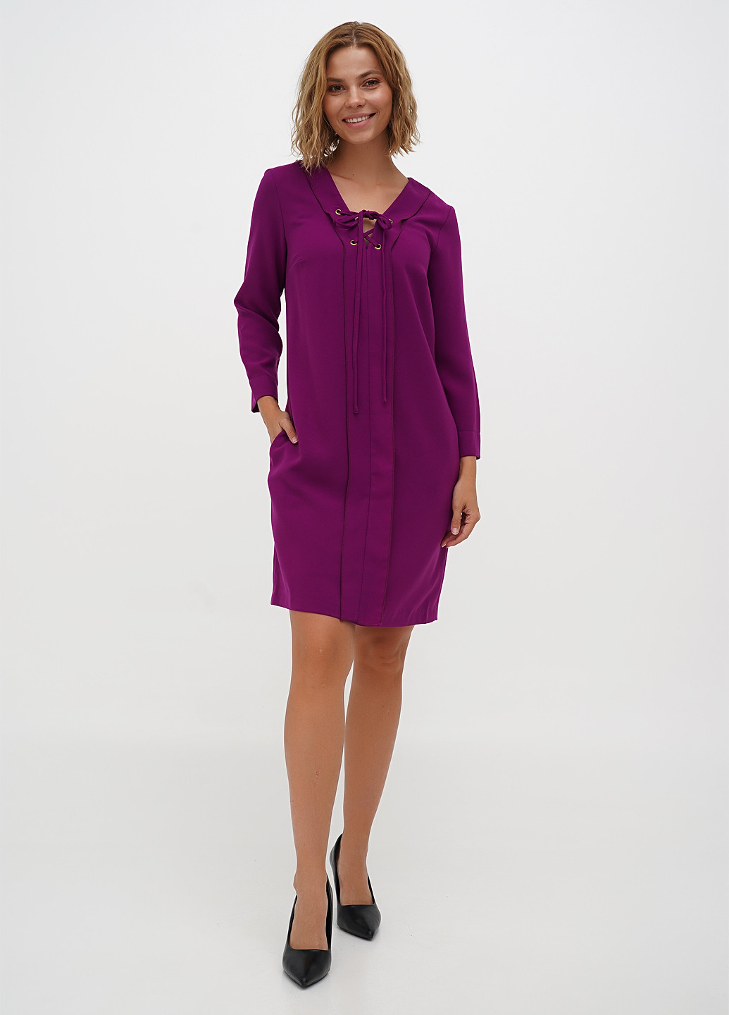 Сливова кежуал сукня Sassofono однотонна