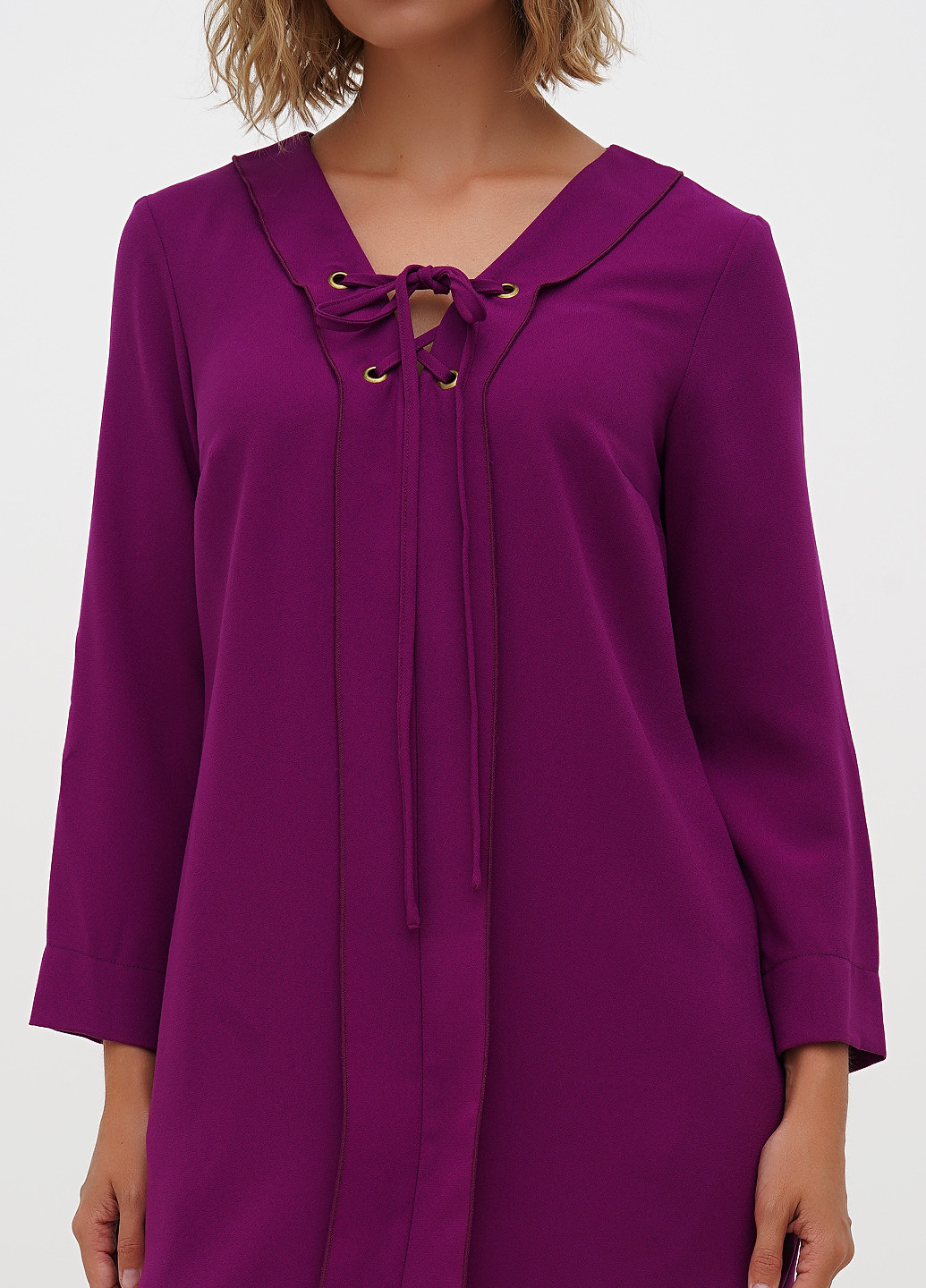 Сливова кежуал сукня Sassofono однотонна