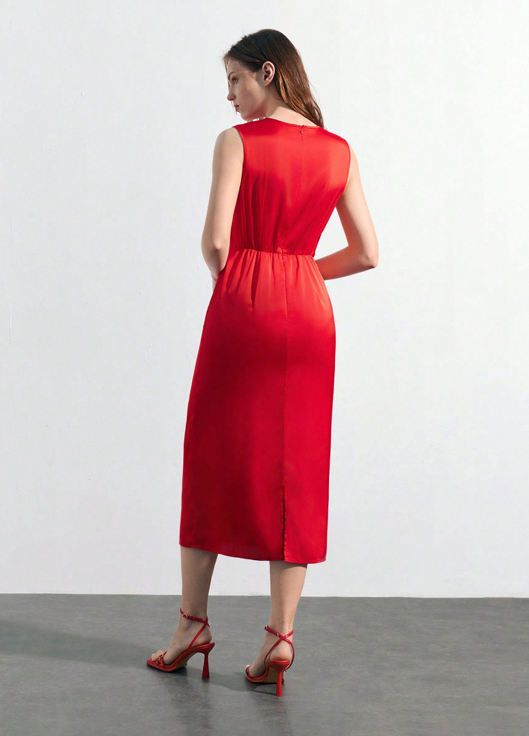 Червона кежуал сукня футляр SHEIN однотонна