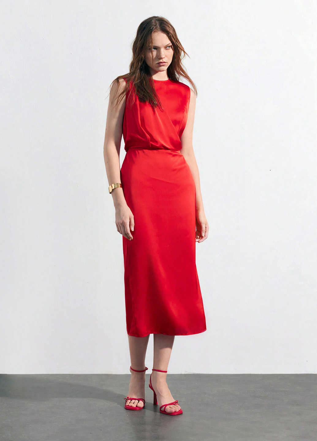 Червона кежуал сукня футляр SHEIN однотонна