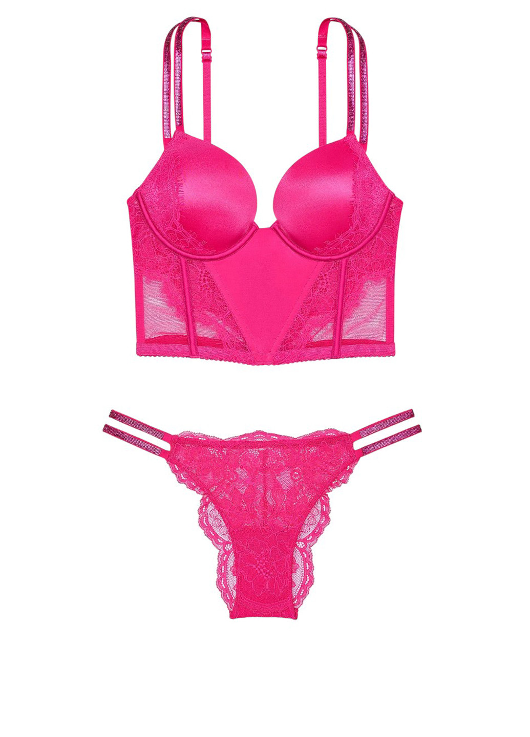 Розовый демисезонный комплект (бюстгальтер, трусики) Victoria's Secret