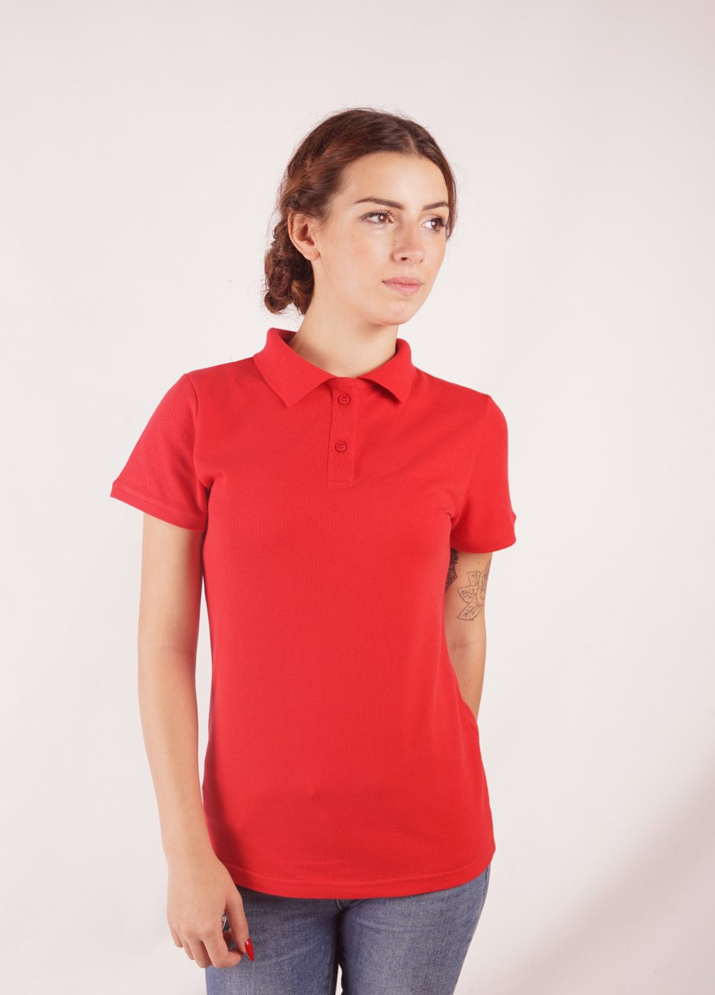 Красная женская футболка-футболка поло женская TvoePolo однотонная