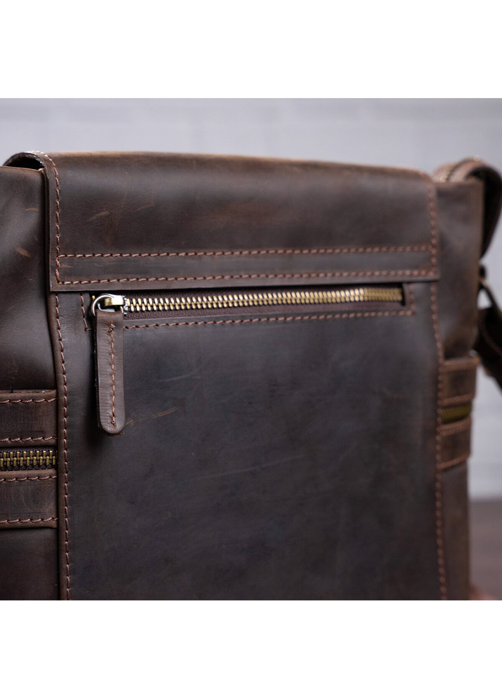 Мужская кожаная сумка 25х28х6 см Shvigel (229460111)