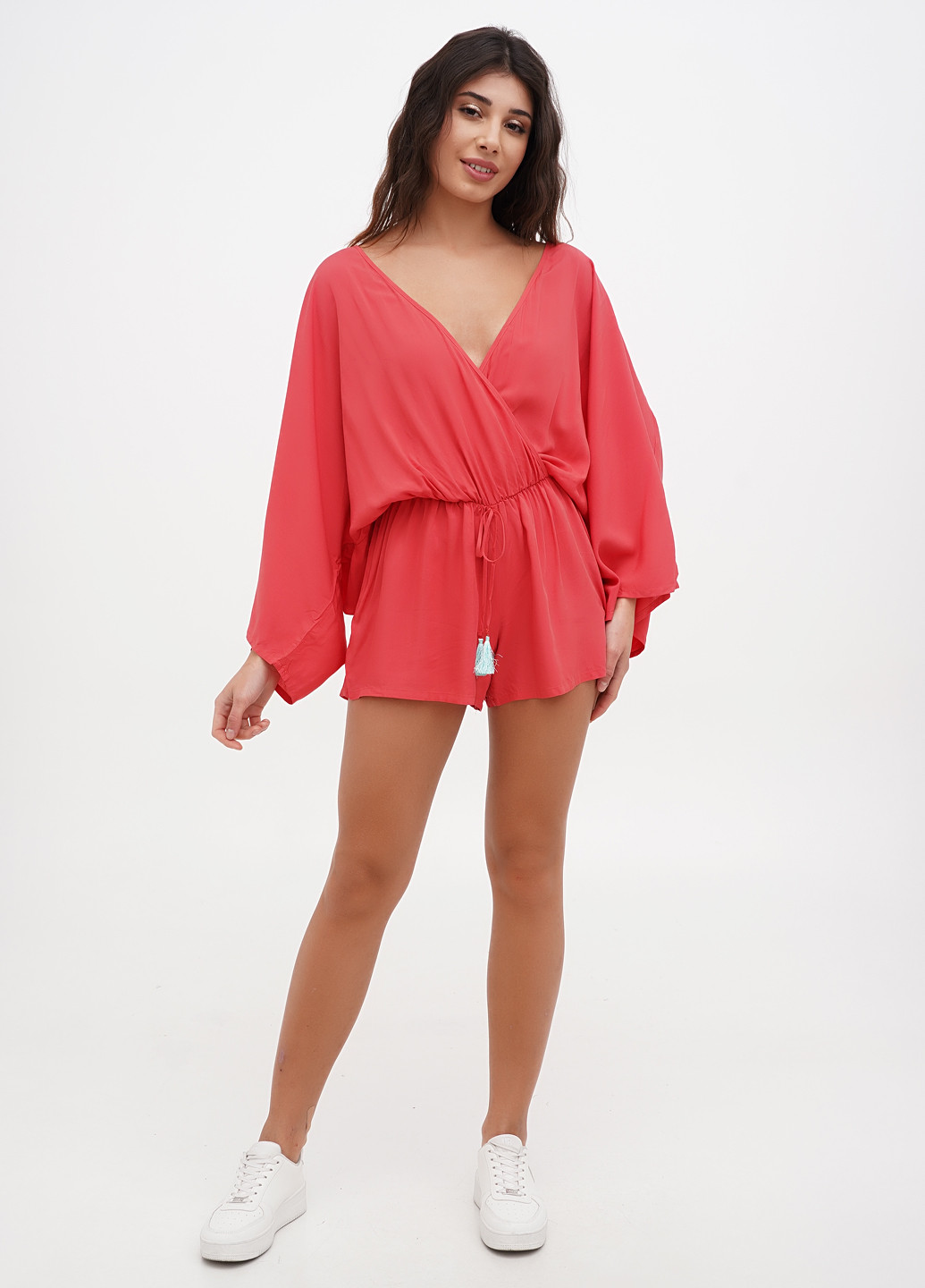 Комбинезон Vince Camuto комбинезон-шорты однотонный коралловый кэжуал вискоза
