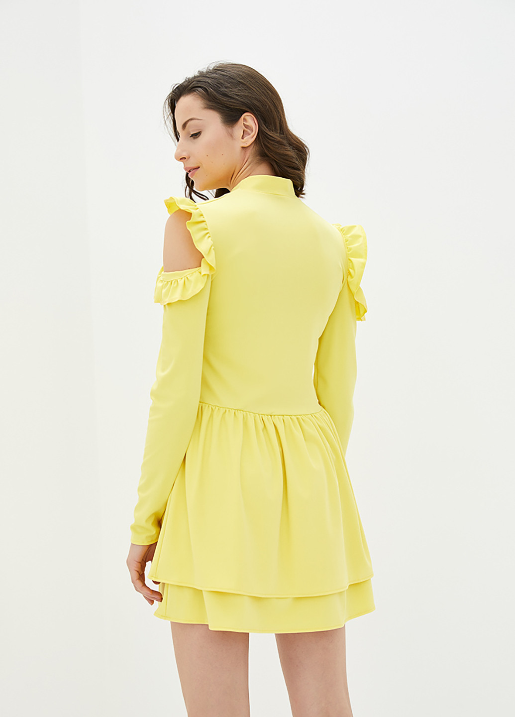 Желтое кэжуал платье а-силуэт Podium однотонное
