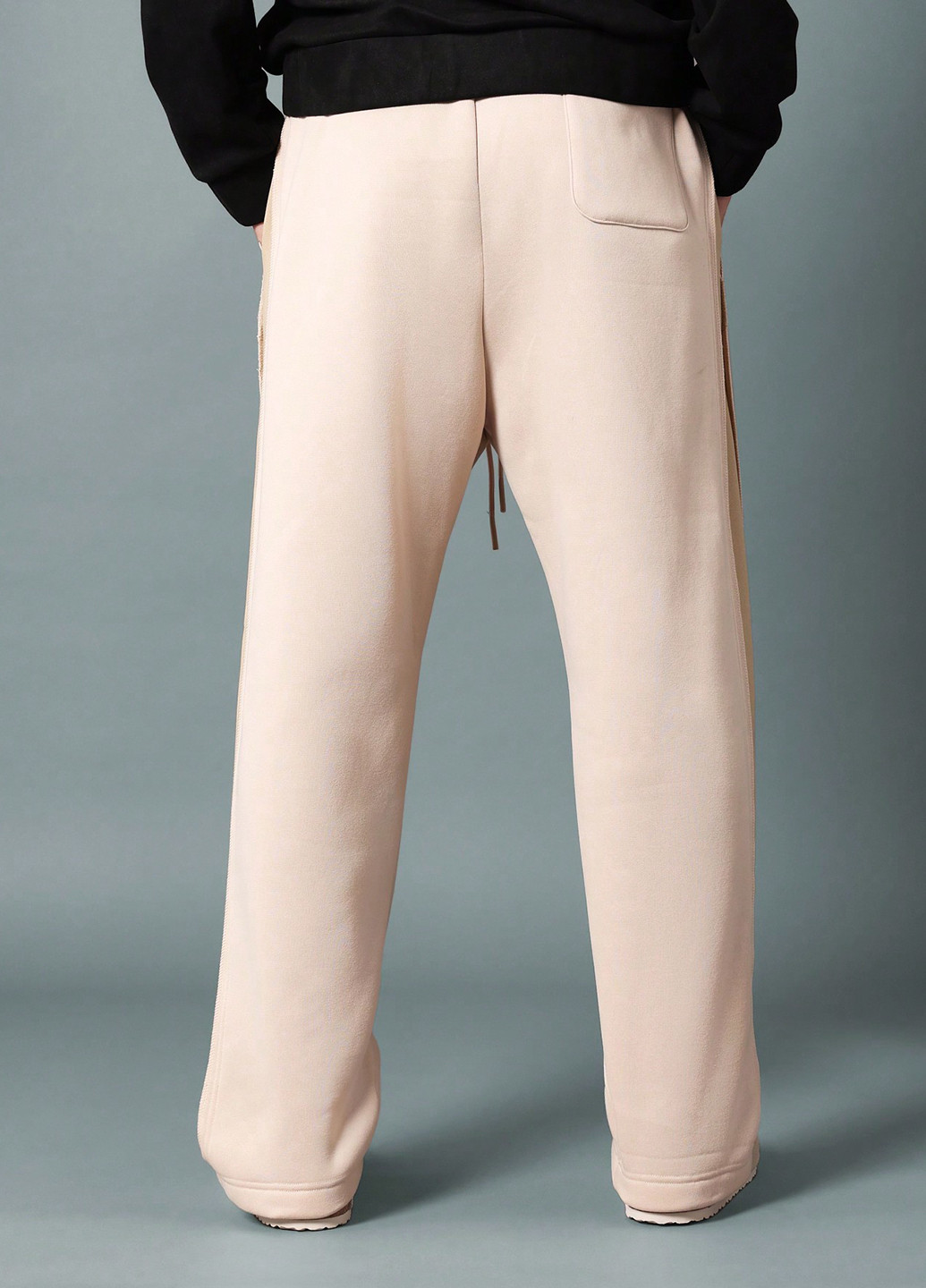 Светло-бежевые кэжуал, спортивные демисезонные прямые брюки SHEIN