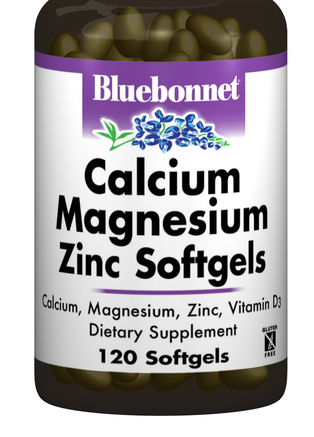 Кальцій Магній + Цинк,, 120 желатинових капсул Bluebonnet Nutrition (228291654)