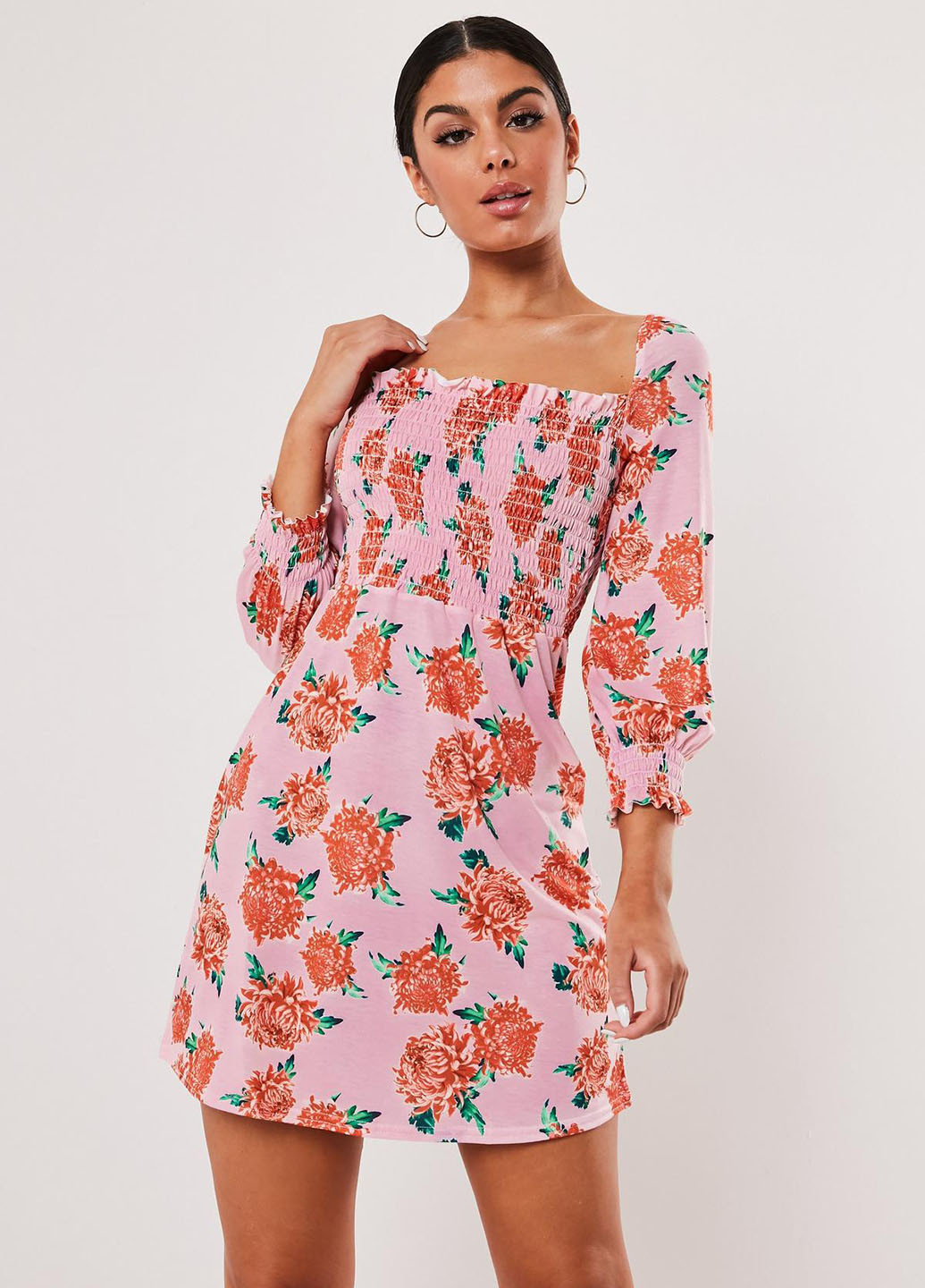 Комбинированное кэжуал платье бэби долл Missguided с цветочным принтом