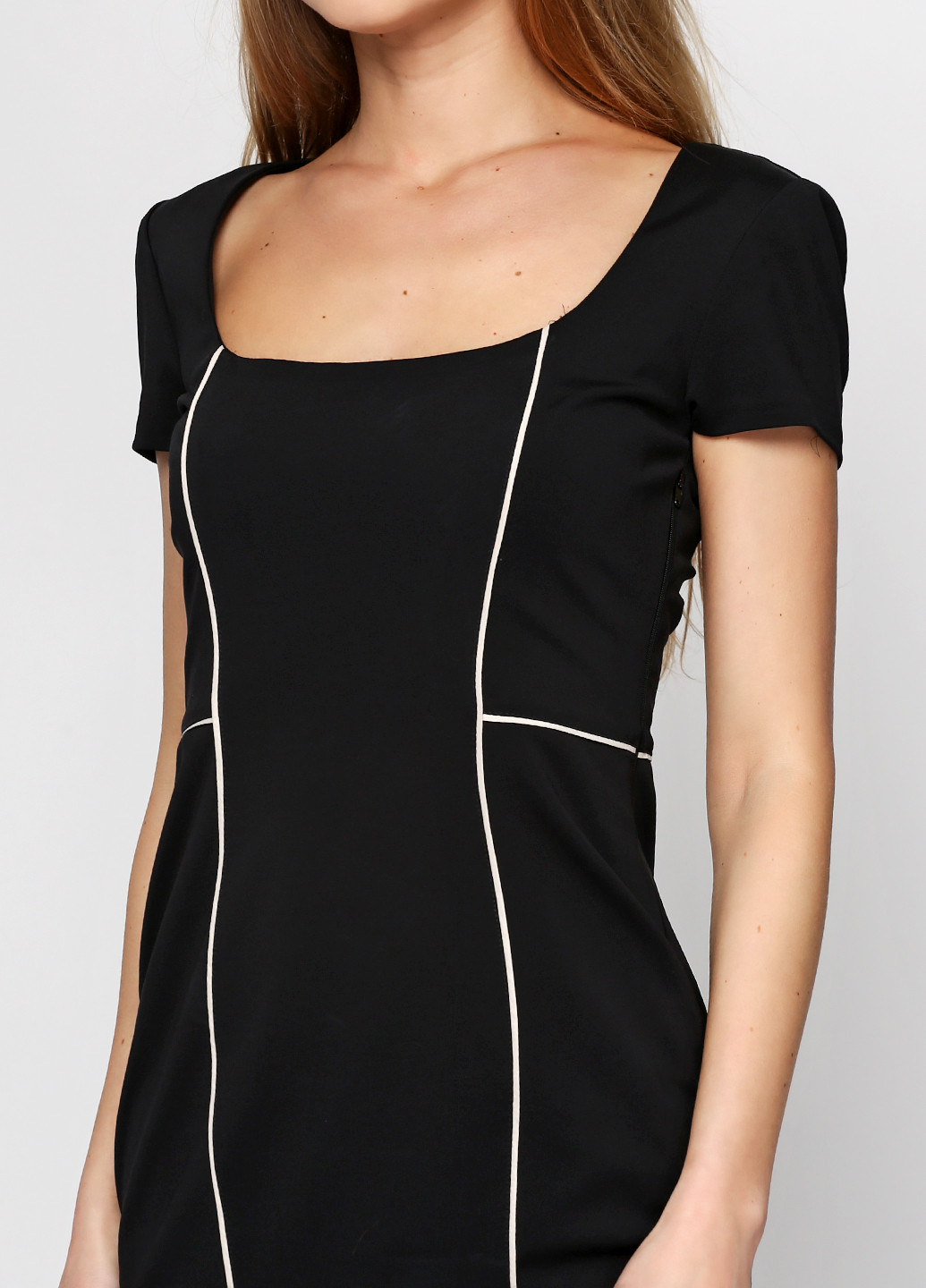 Черное кэжуал платье с коротким рукавом Pinko в полоску