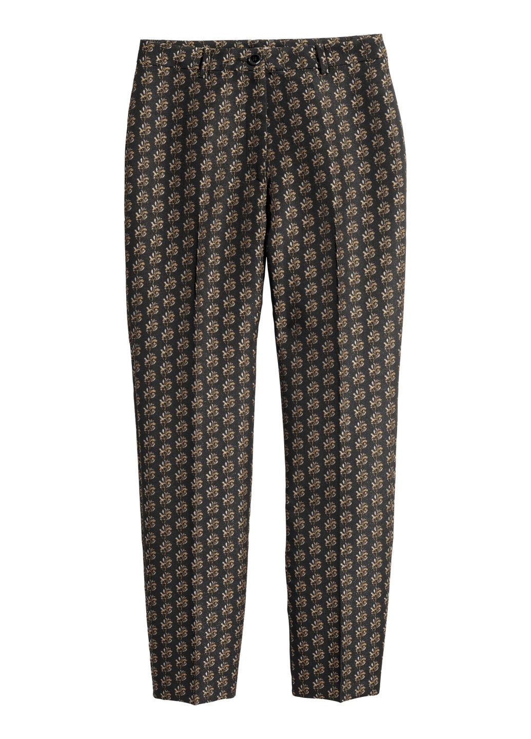 Комбинированные кэжуал демисезонные зауженные брюки H&M