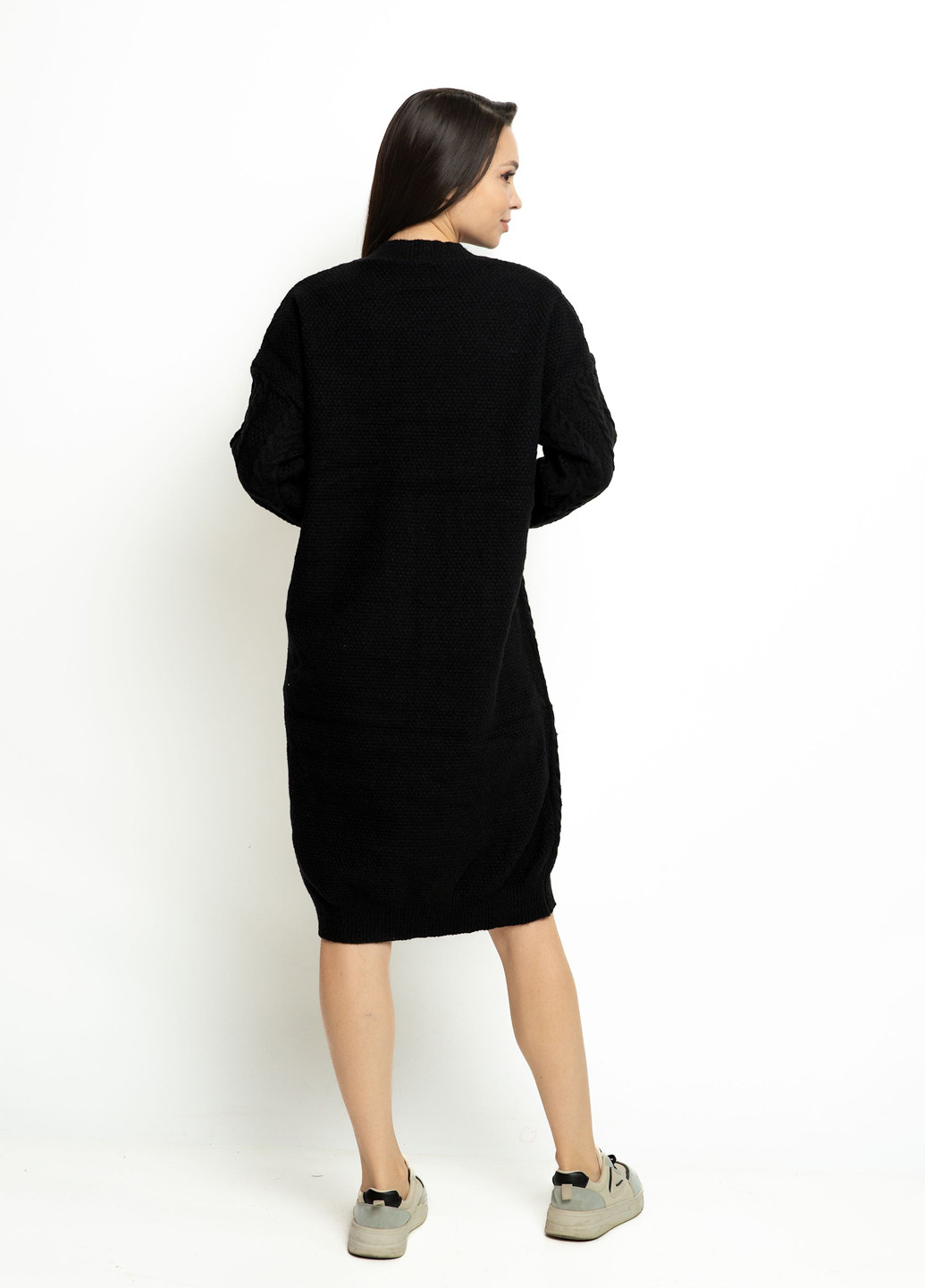 Чорна кежуал сукня сукня светр Time of Style однотонна