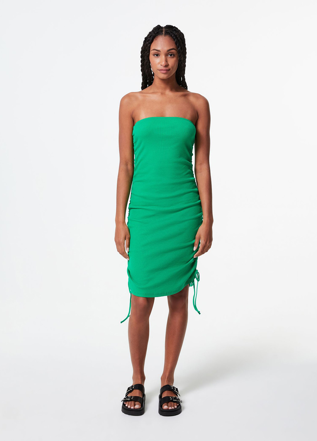 Смарагдова кежуал сукня з відкритими плечима Jennyfer однотонна