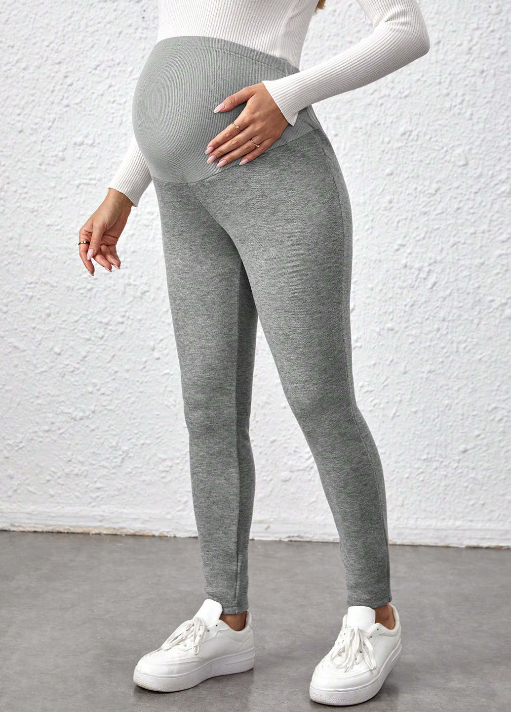 Серые зимние леггинсы для беременных SHEIN