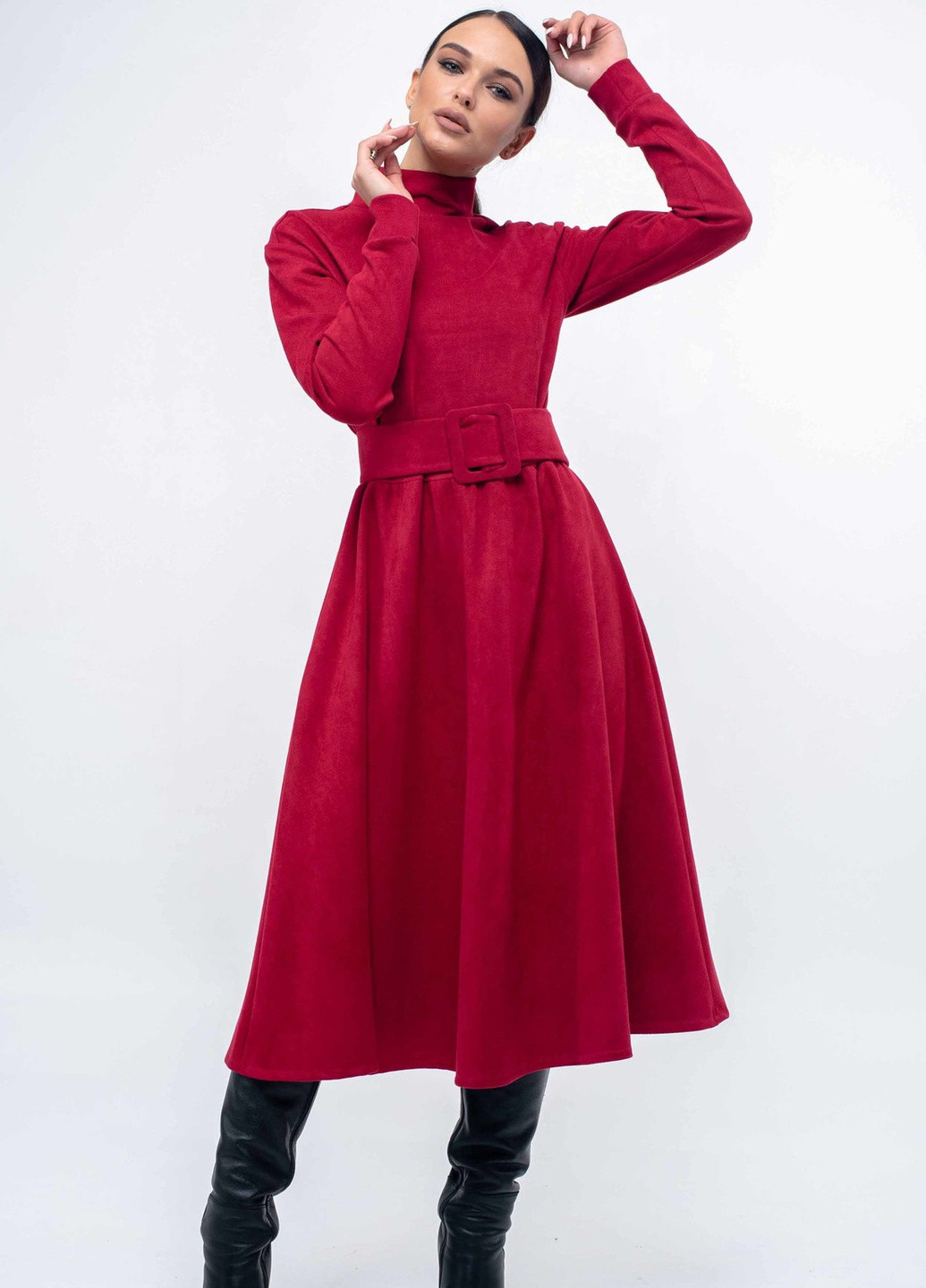 Малинова кежуал сукня Ри Мари однотонна