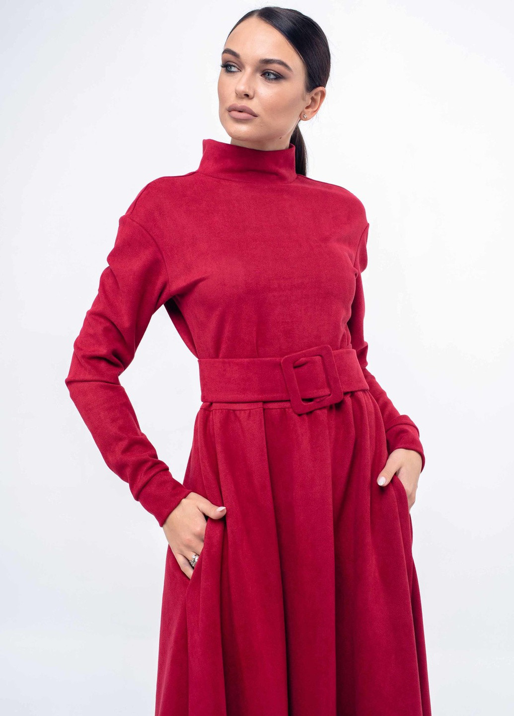 Малинова кежуал сукня Ри Мари однотонна