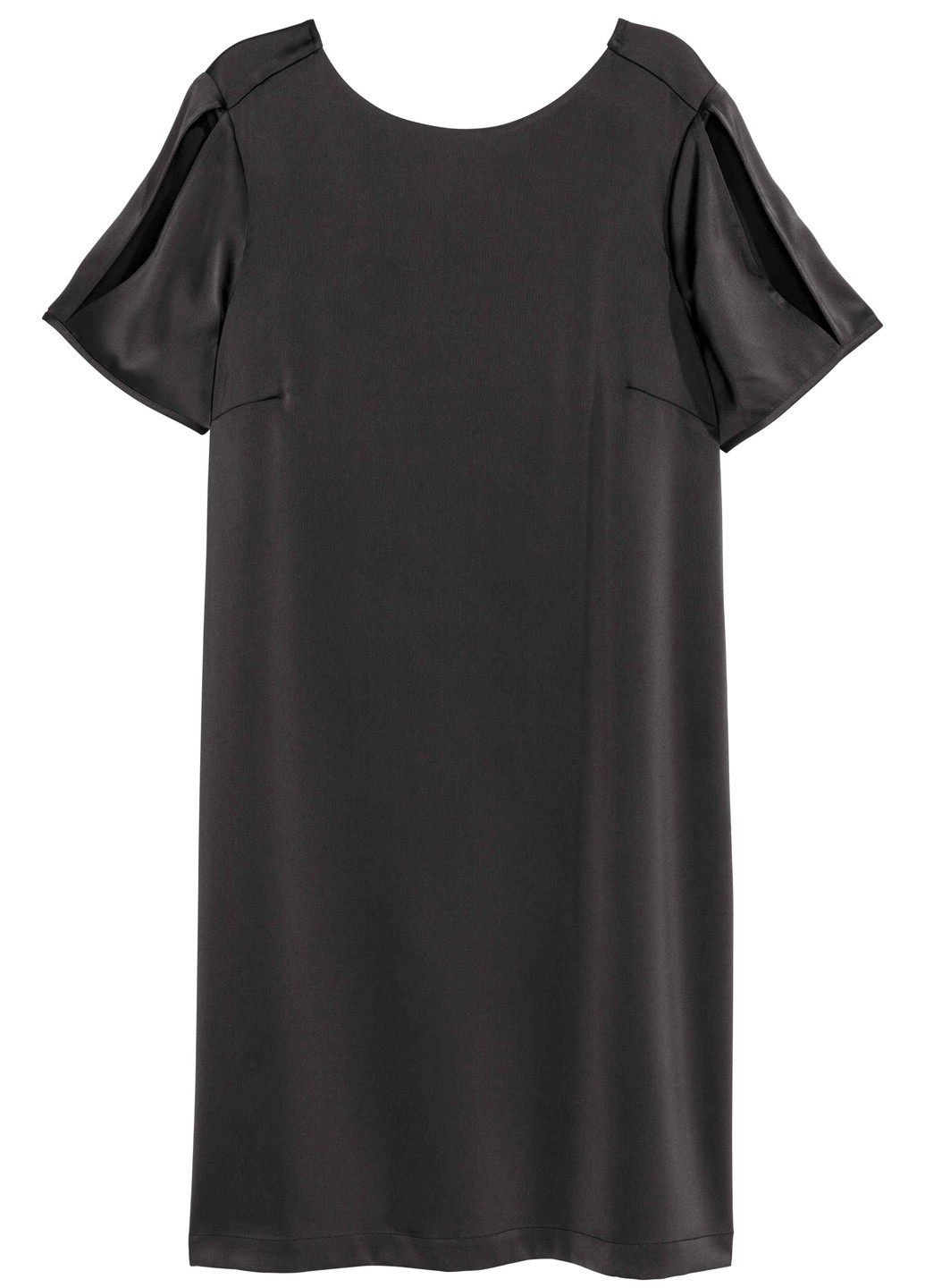 Черное кэжуал платье а-силуэт, с открытой спиной H&M однотонное