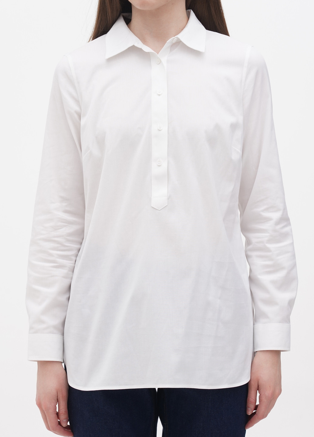 Белая кэжуал, классическая рубашка однотонная Talbots