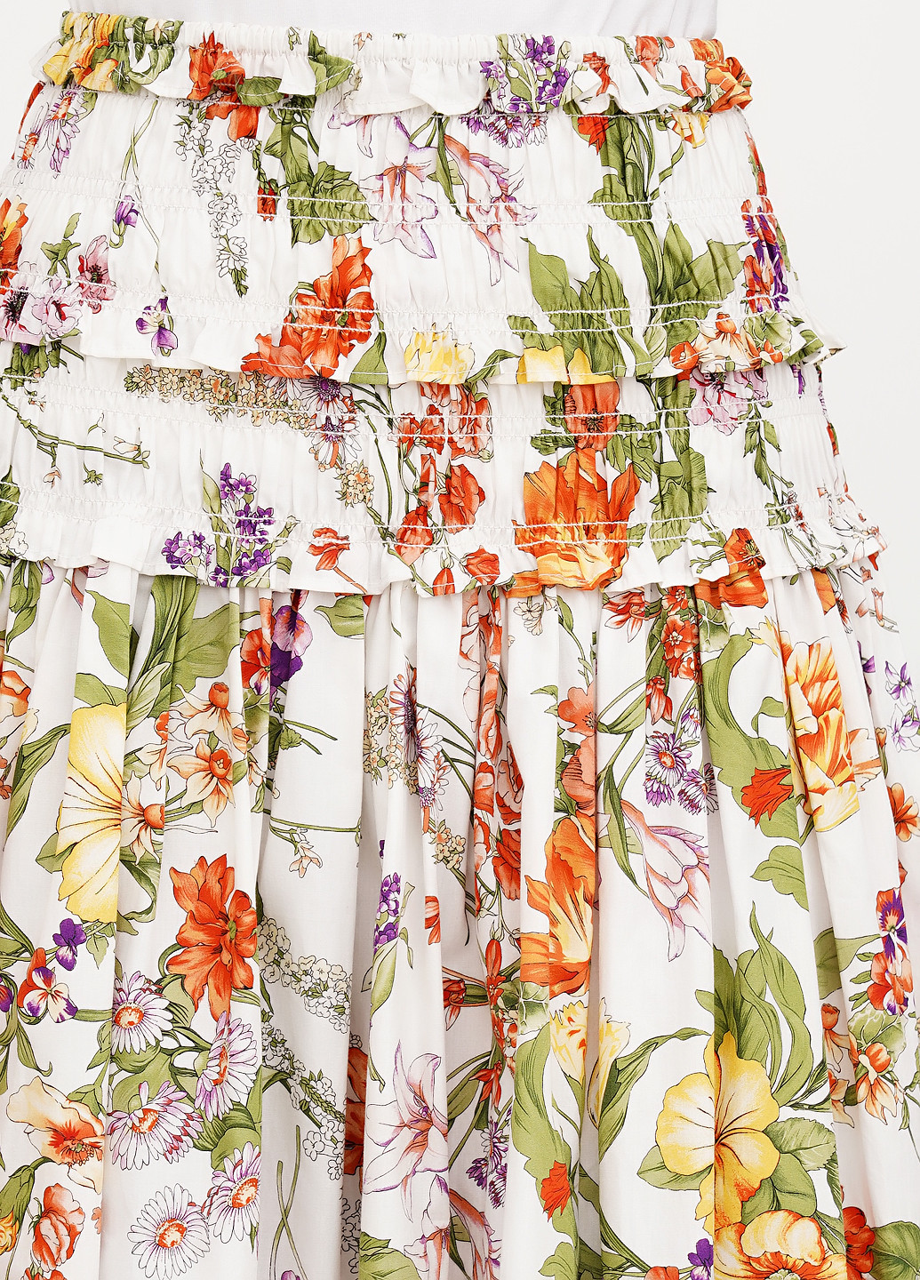 Молочная кэжуал цветочной расцветки юбка J.Crew клешированная