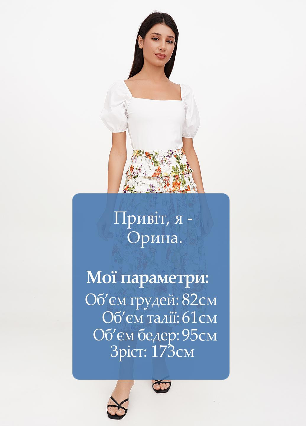 Молочная кэжуал цветочной расцветки юбка J.Crew клешированная