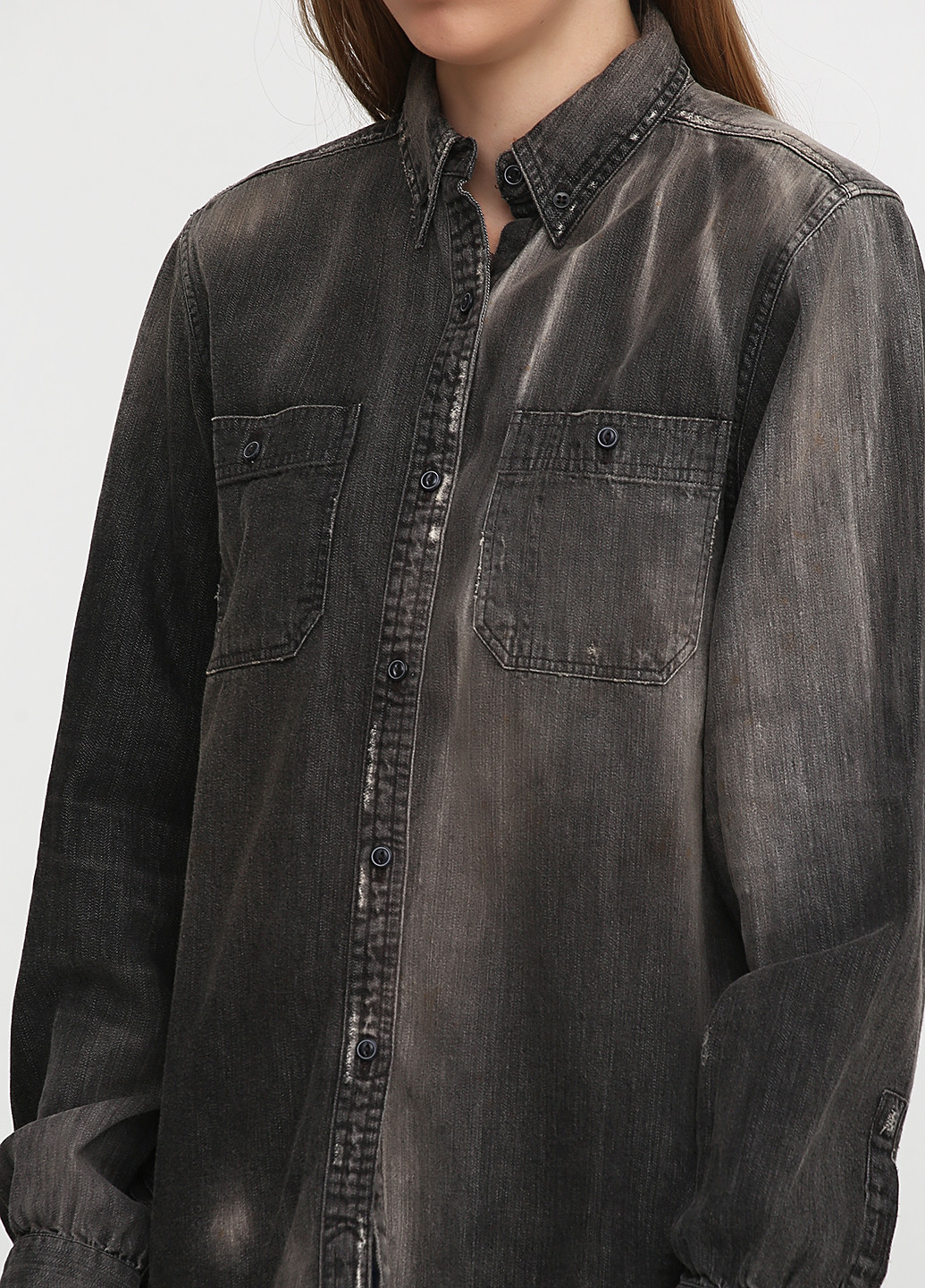 Черная джинсовая рубашка однотонная Ralph Lauren