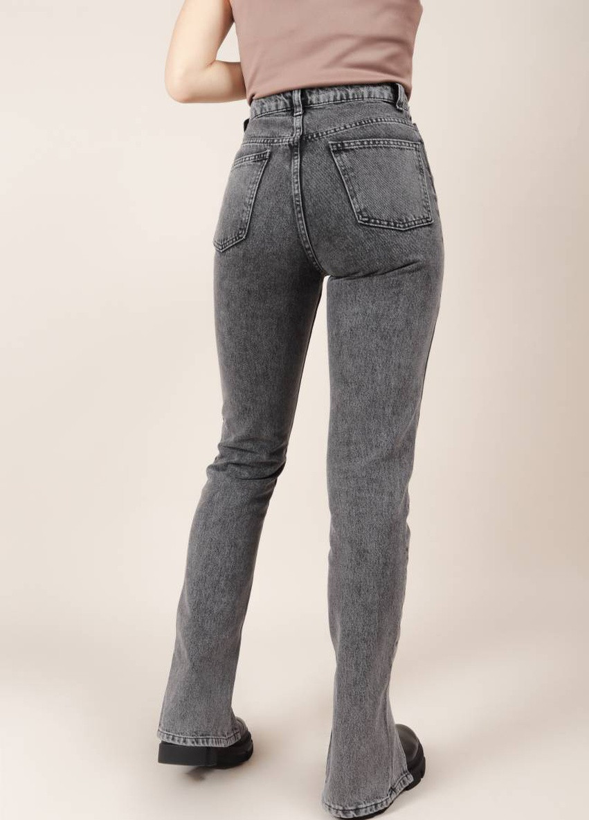 Серые демисезонные джинсы "иллинойс" с разрезами спереди romashka, серый, 40 l 5468 Ромашка