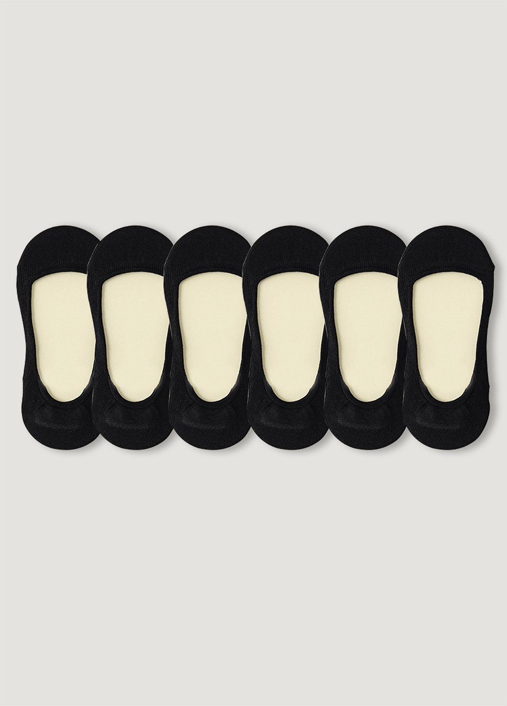 Чёрные носки (6 пар) SHEIN однотонные (365769896)