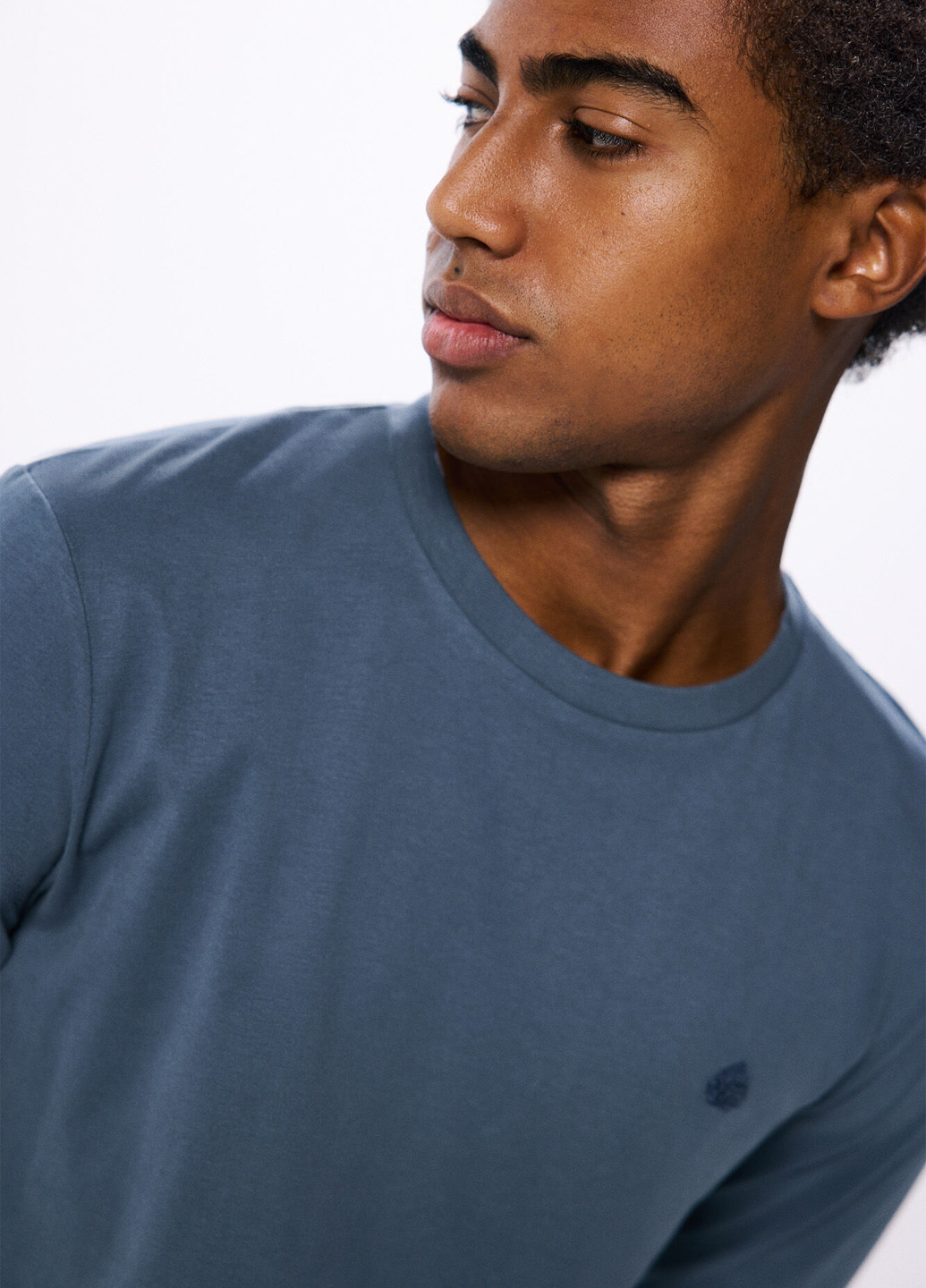 Бирюзовый демисезонный кэжуал лонгслив Springfield однотонный