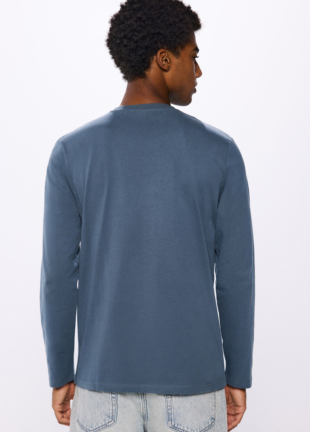 Бирюзовый демисезонный кэжуал лонгслив Springfield однотонный