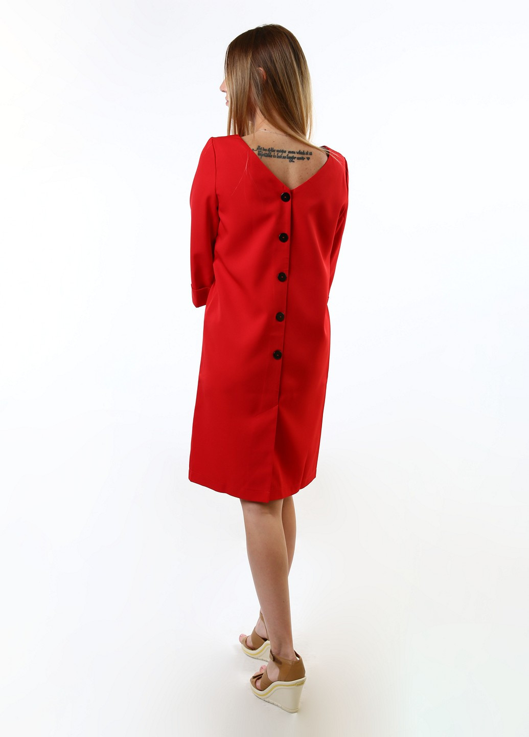Красное кэжуал платье InDresser однотонное