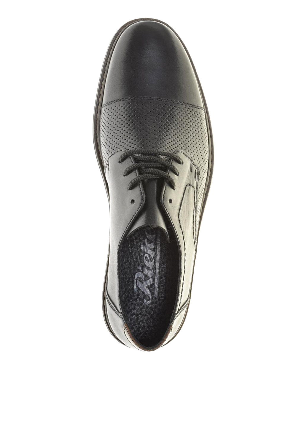 Черно-белые классические туфли Rieker на шнурках