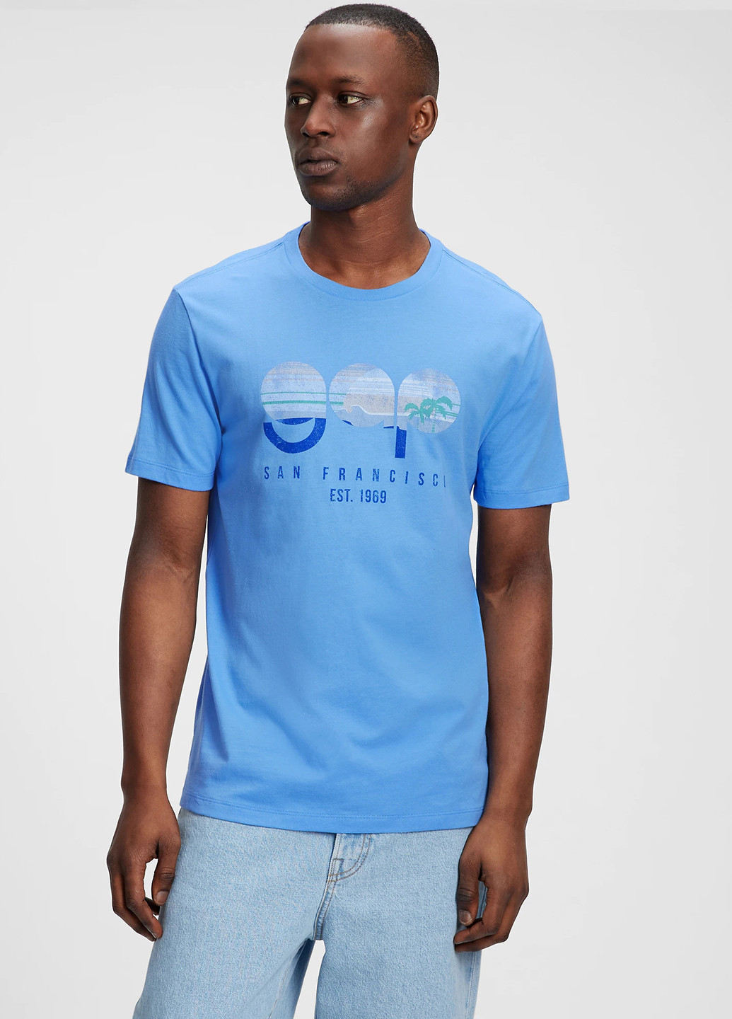 Блакитна футболка Gap