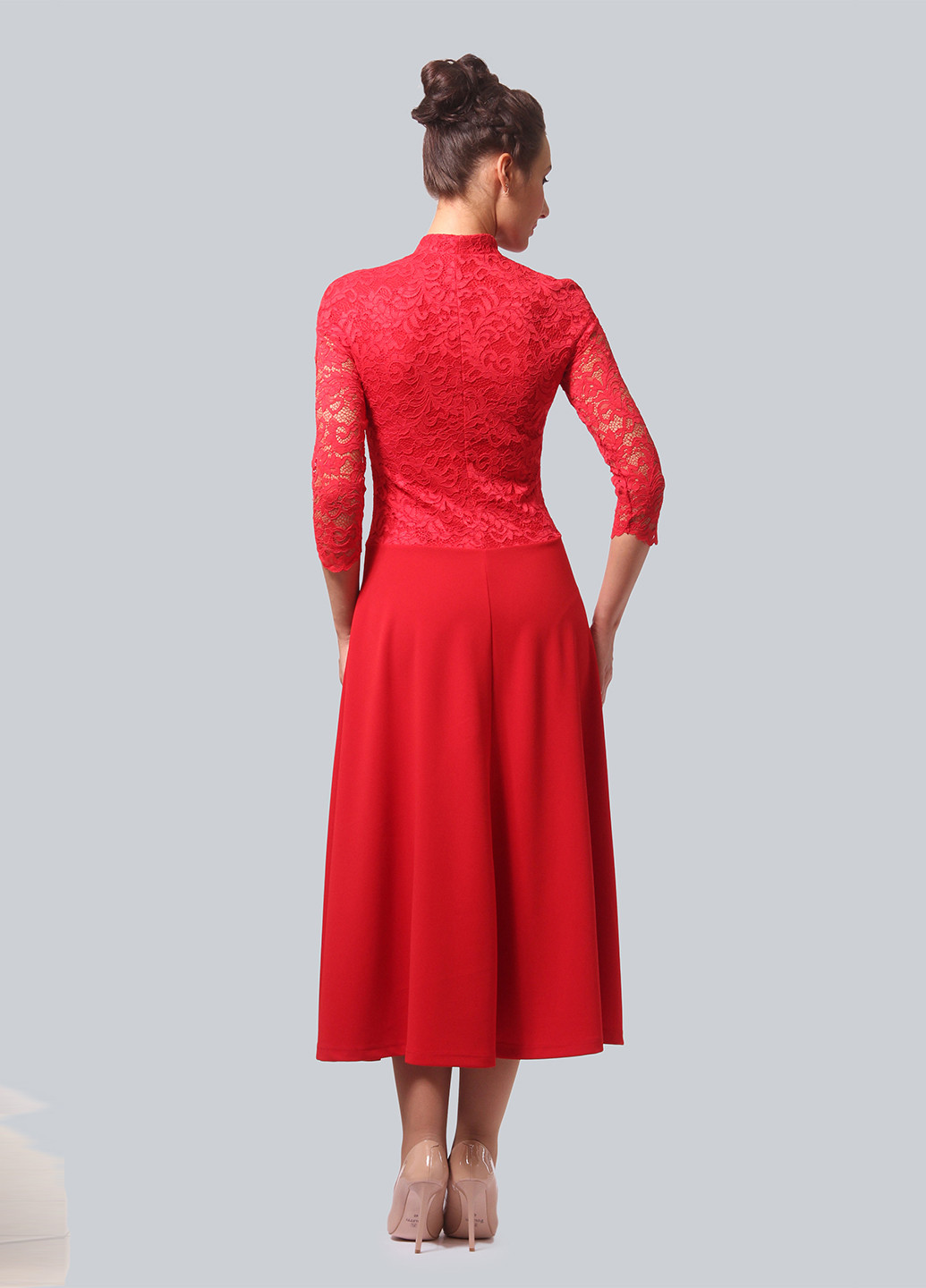 Червона кежуал сукня, сукня кльош Alika Kruss однотонна