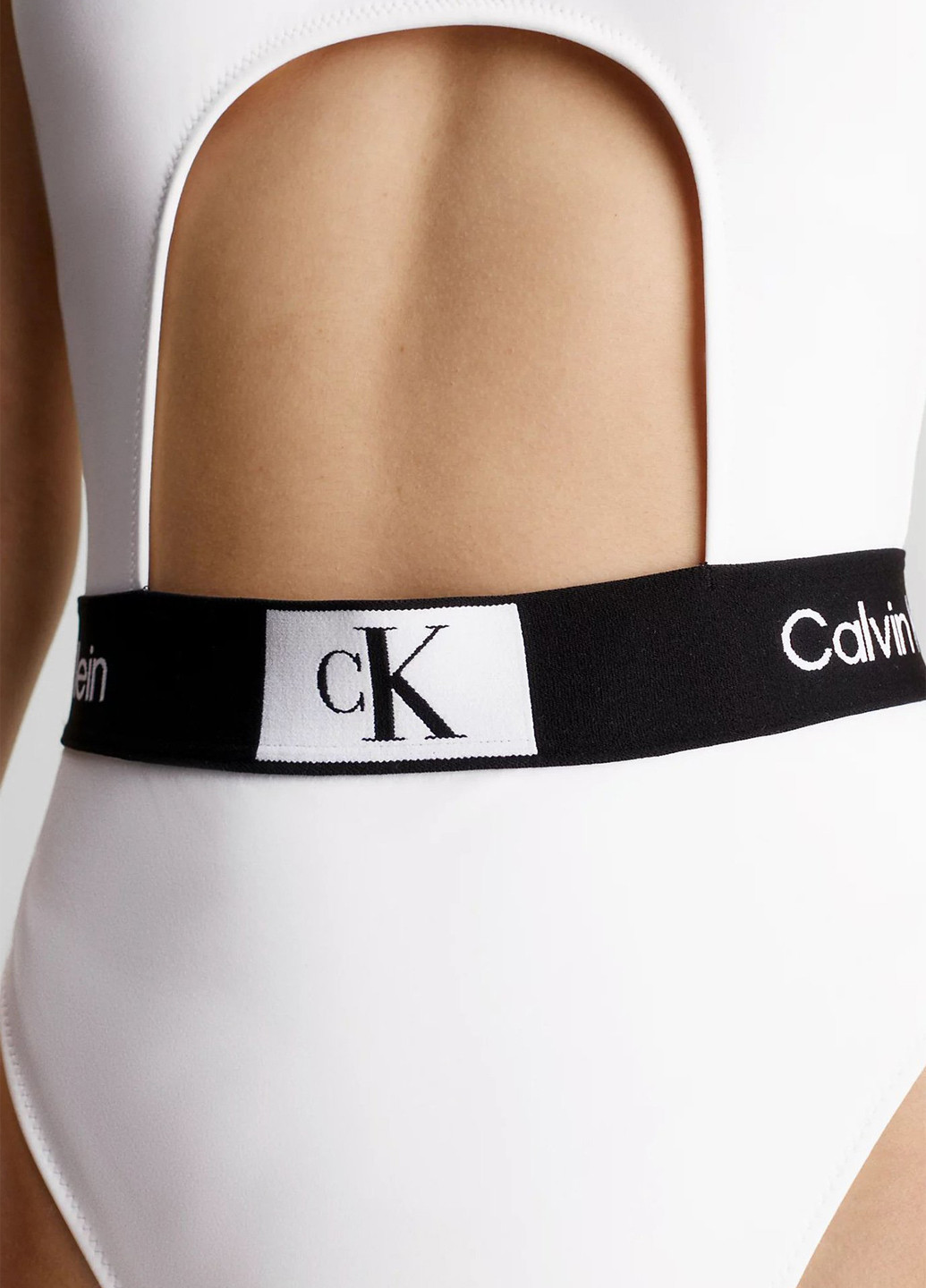 Білий літній купальник монокіні, суцільний Calvin Klein