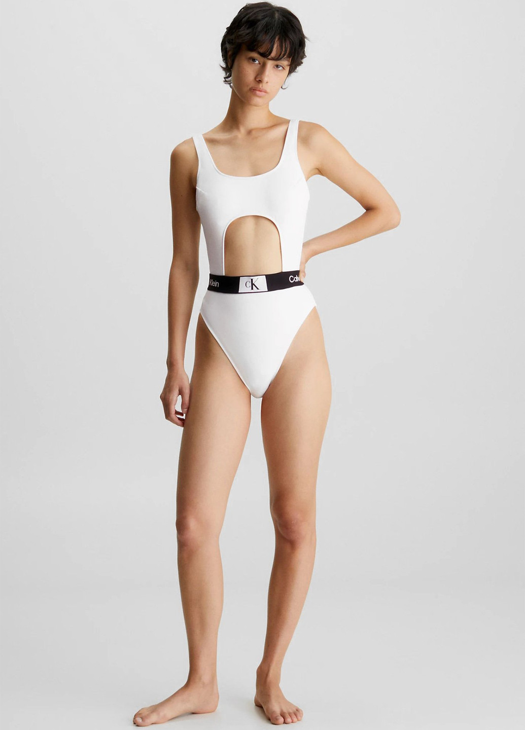 Білий літній купальник монокіні, суцільний Calvin Klein