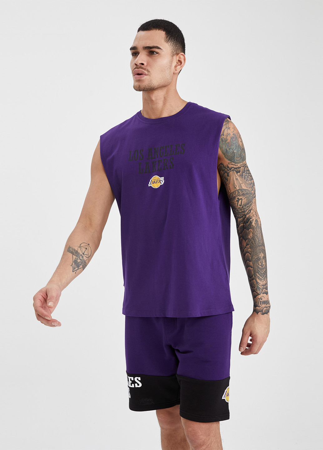 Футболка DeFacto темно-фіолетова спортивна бавовна, трикотаж