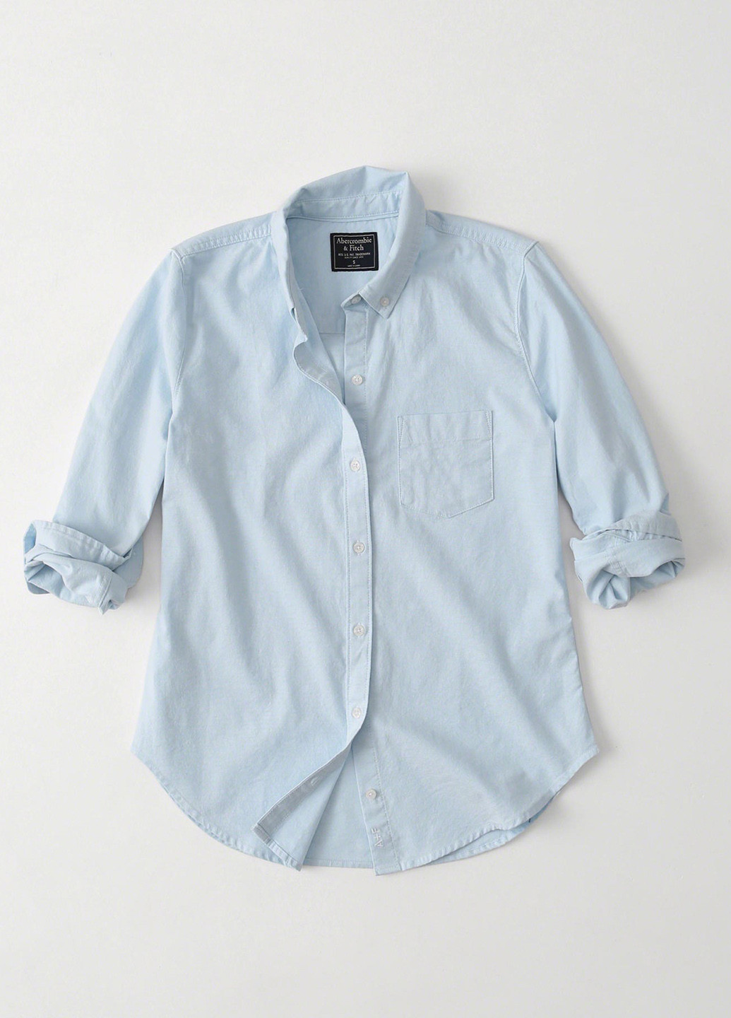Голубой кэжуал рубашка однотонная Abercrombie & Fitch