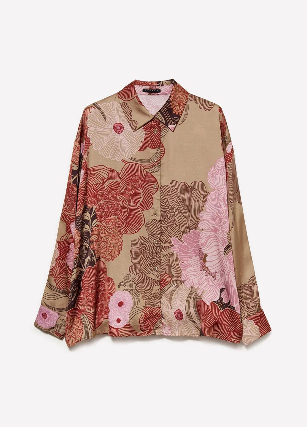 Розово-коричневая блуза Sisley