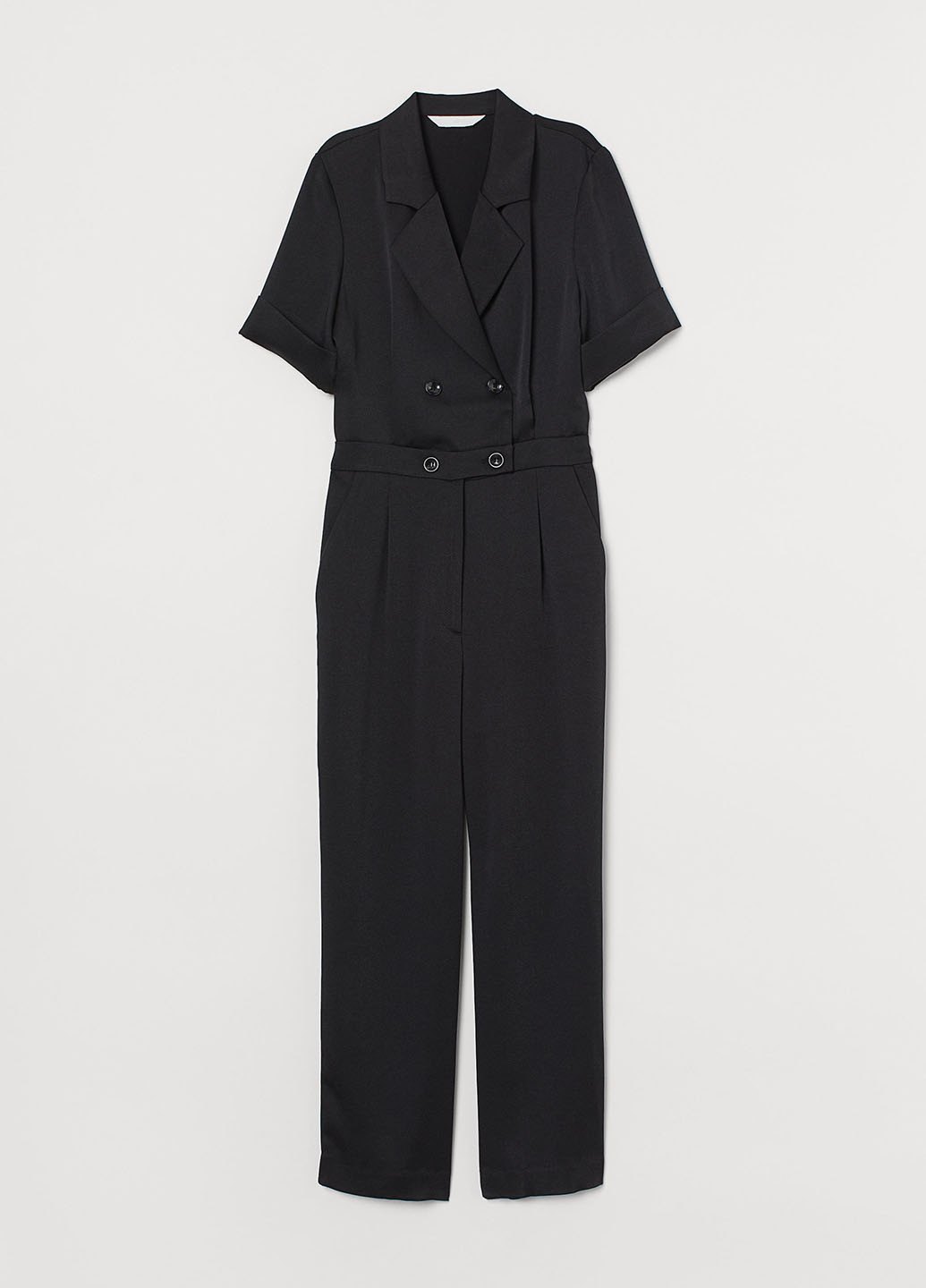 Комбінезон H&M комбінезон-брюки однотонний чорний кежуал поліестер