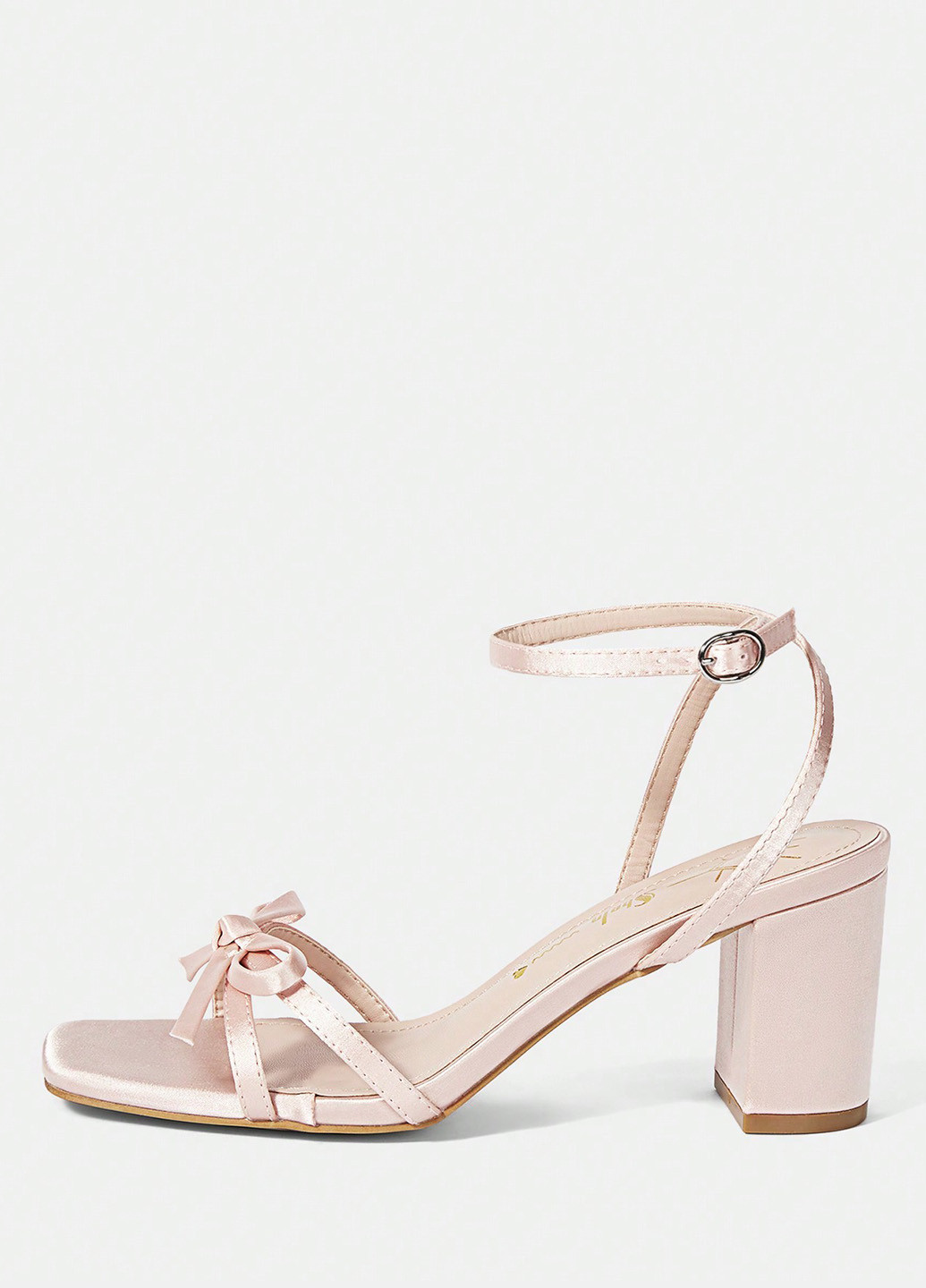 Бледно-розовые босоножки SHEIN с ремешком с бантом