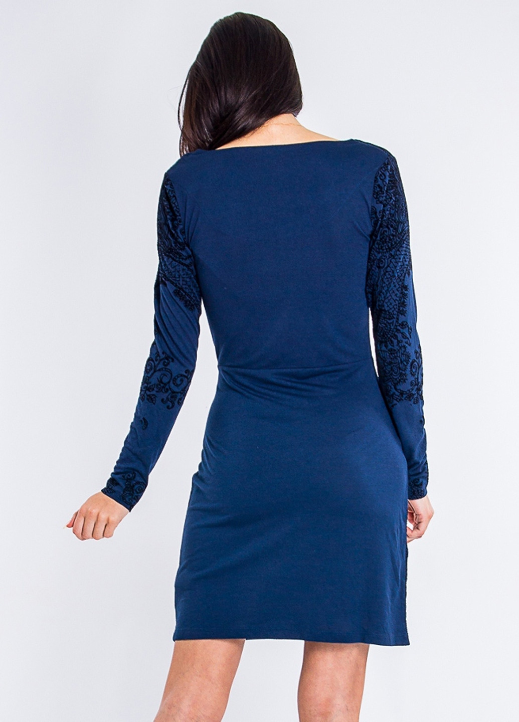 Синее кэжуал платье Desigual однотонное