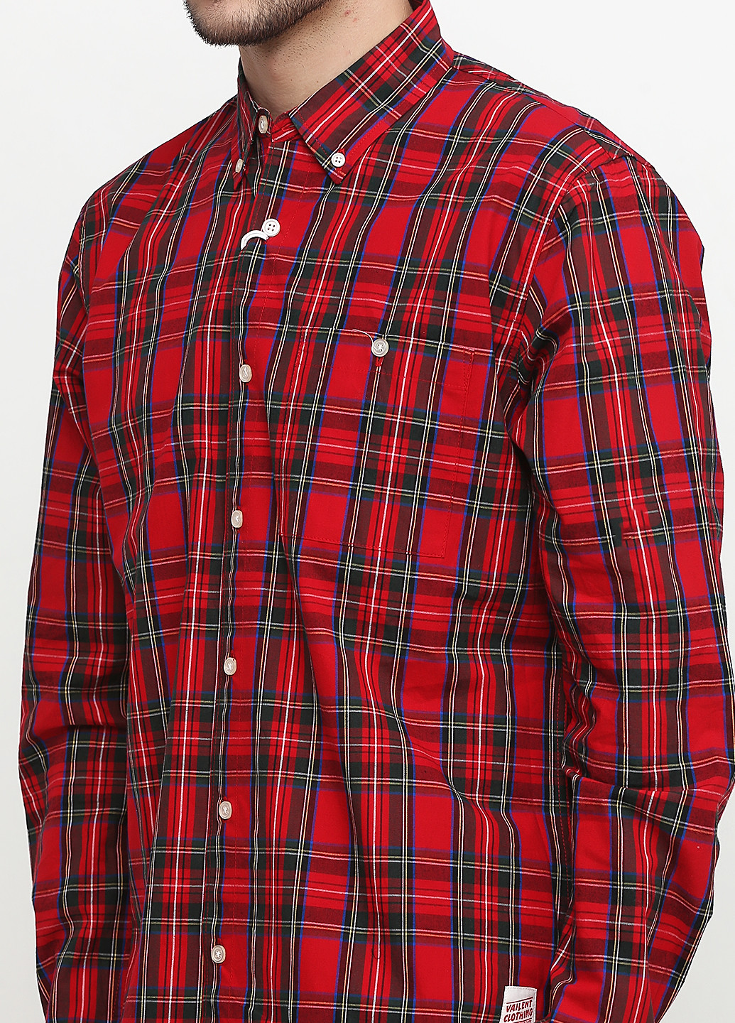 Красная кэжуал рубашка в клетку Vailent