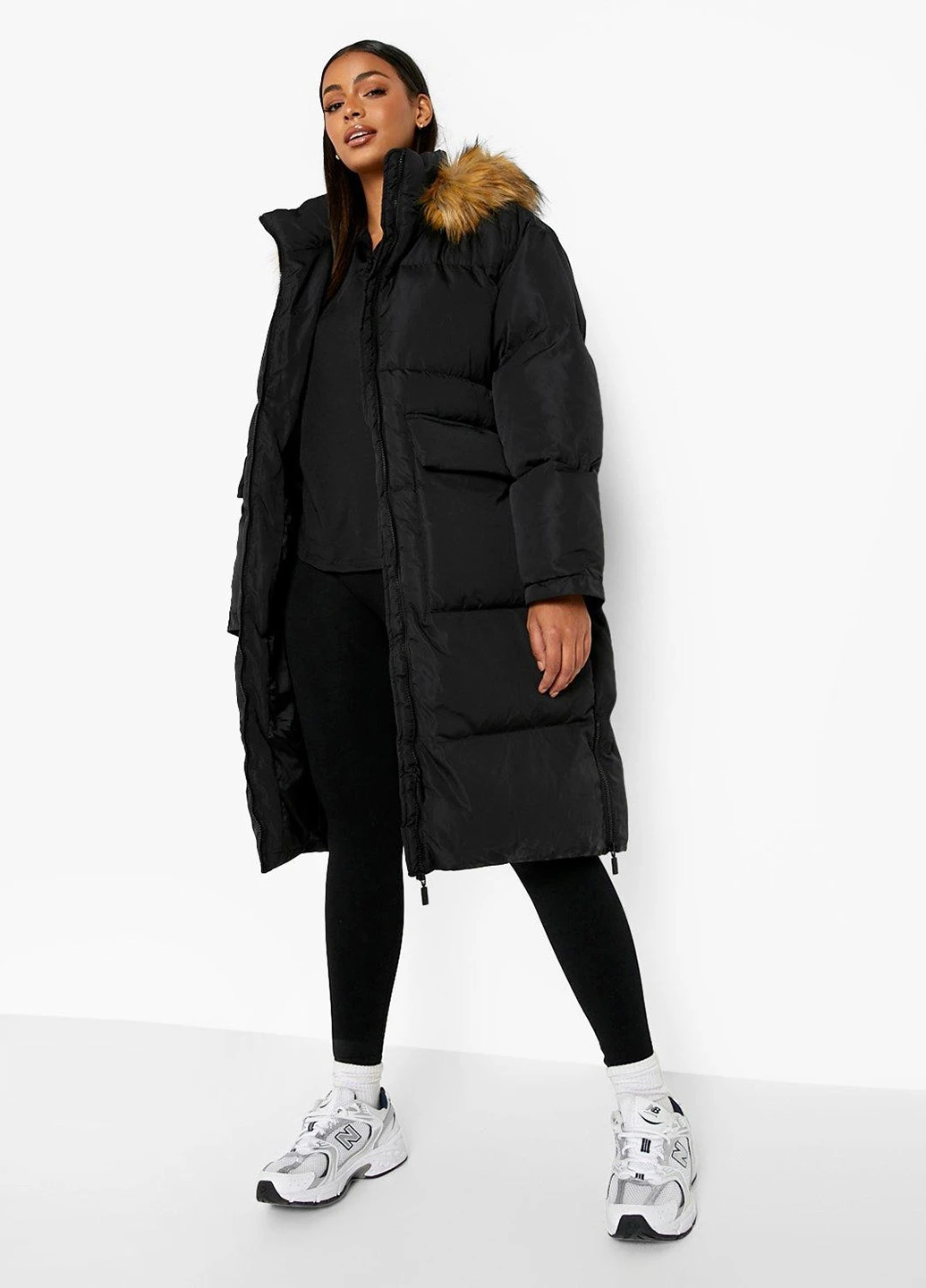 Черная зимняя куртка Boohoo