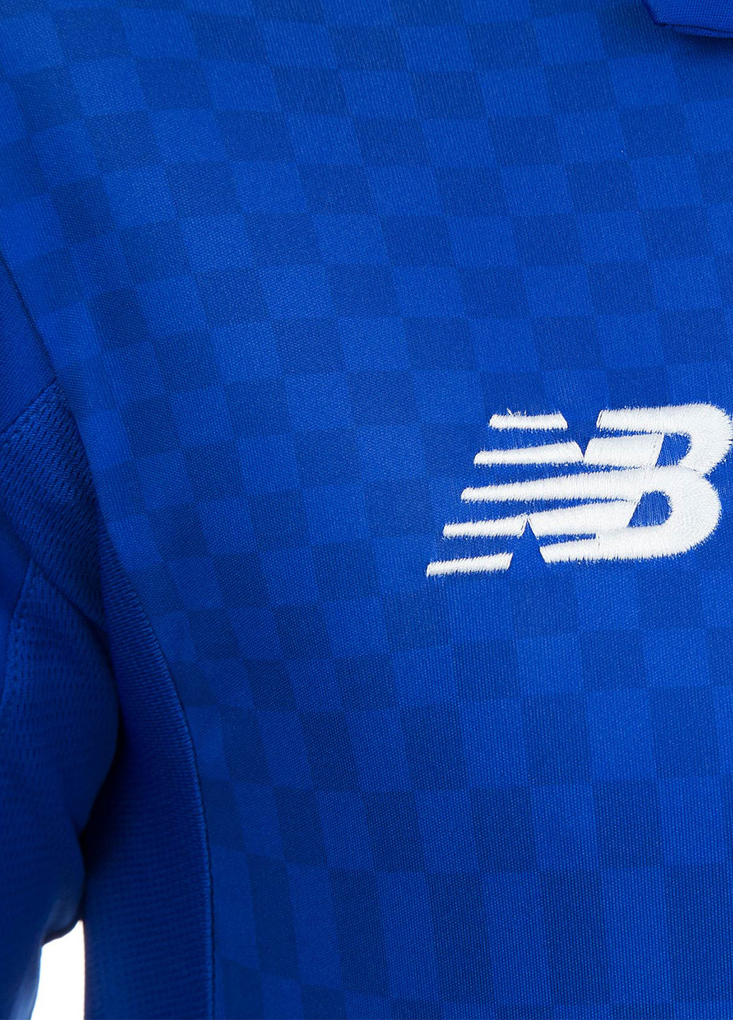 Синяя детская футболка-поло для мальчика New Balance с логотипом