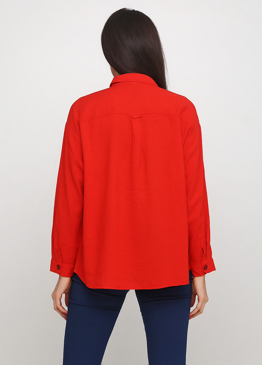 Красная кэжуал рубашка однотонная Madoc Jeans