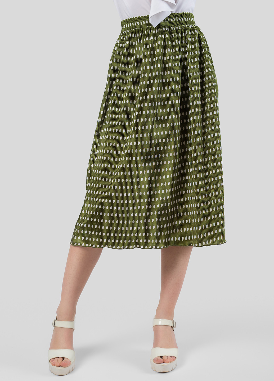 Оливковая кэжуал в горошек юбка Azuri миди