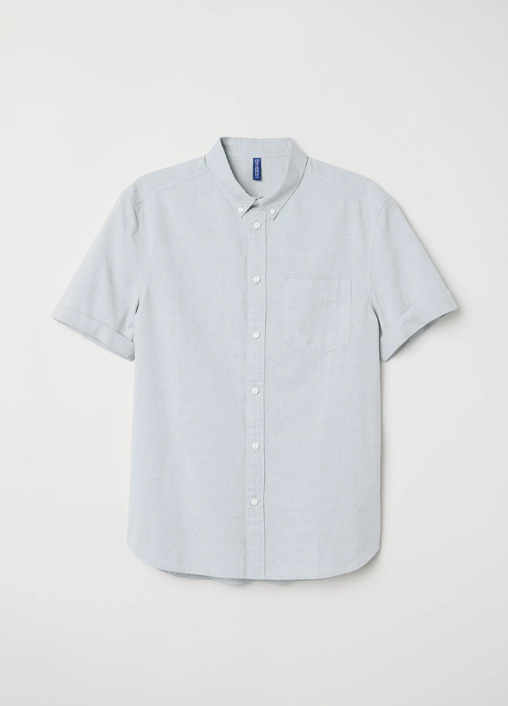 Голубой рубашка однотонная H&M