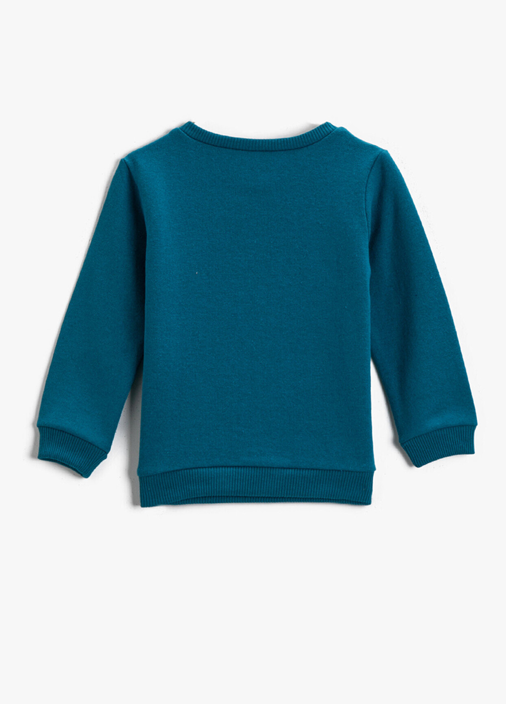 KOTON світшот напис темно-бірюзовий поліестер, трикотаж