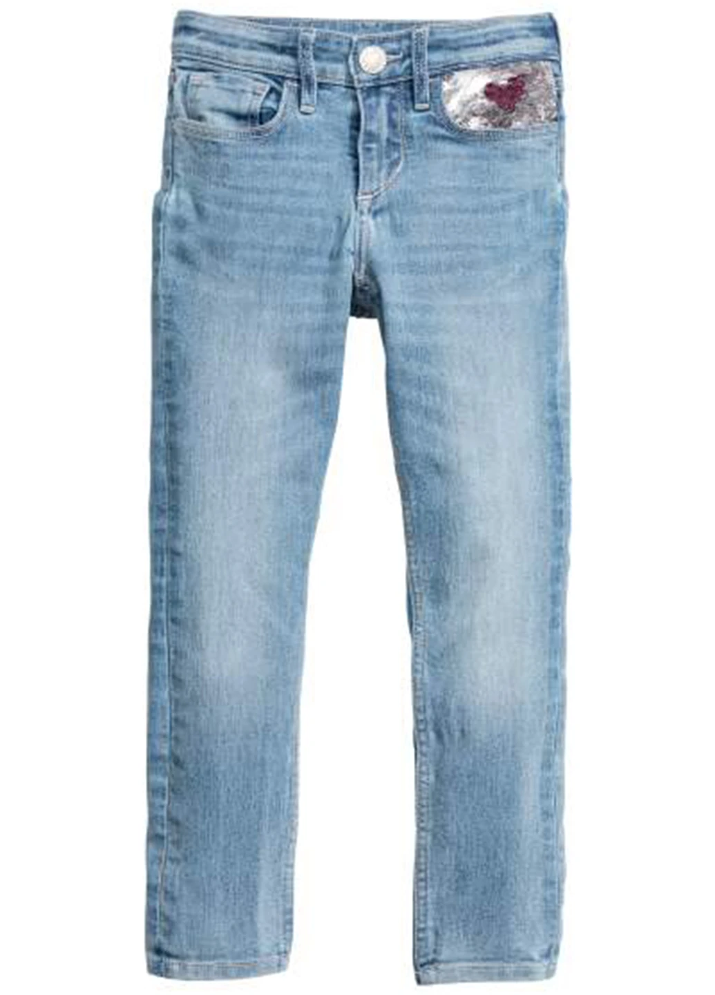 Синие демисезонные зауженные джинсы H&M