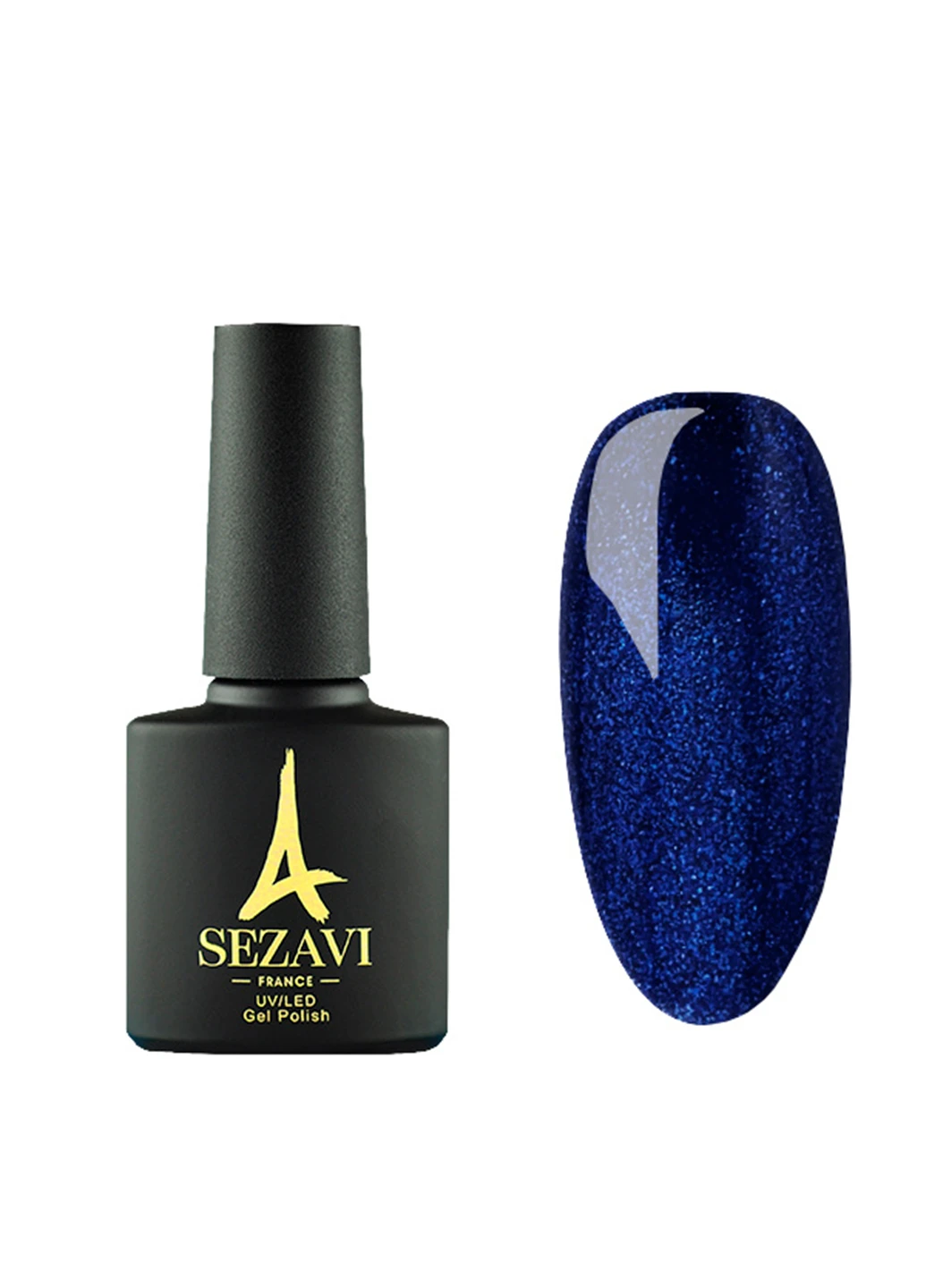 ГЕЛЬ-ЛАК Bleu №BL220 (темно синій з блакитним мікроблискітом, емаль), 8мл SEZAVI (215313016)